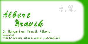 albert mravik business card